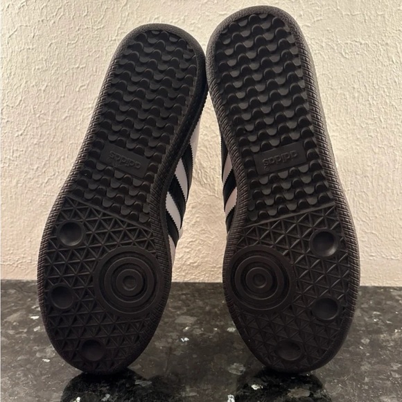 Adidas Samba White Black Stripes Gray Suede Sneakers Mens 7.5 - Picture 8 of 8